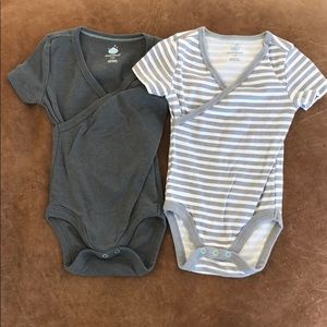 Short sleeve cross over onesie